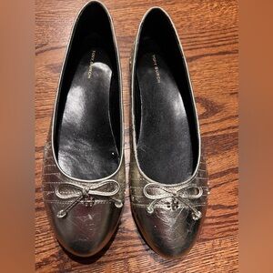 Tory Burch Quilted Cap-Toe Gold Metallic Ballet Flats sz 8.5